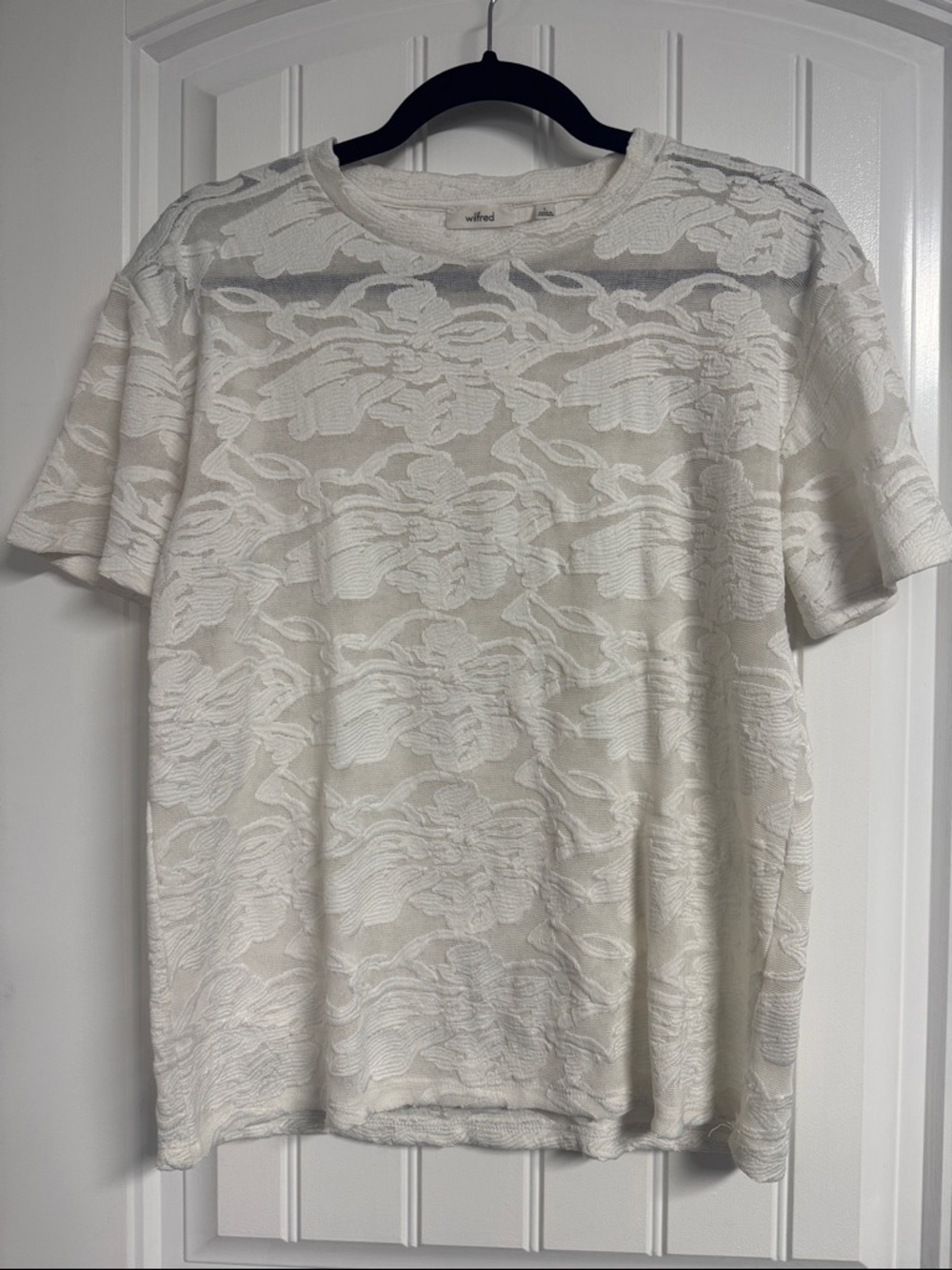 Wilfred Ivory Floral Lace Short Sleeve Top